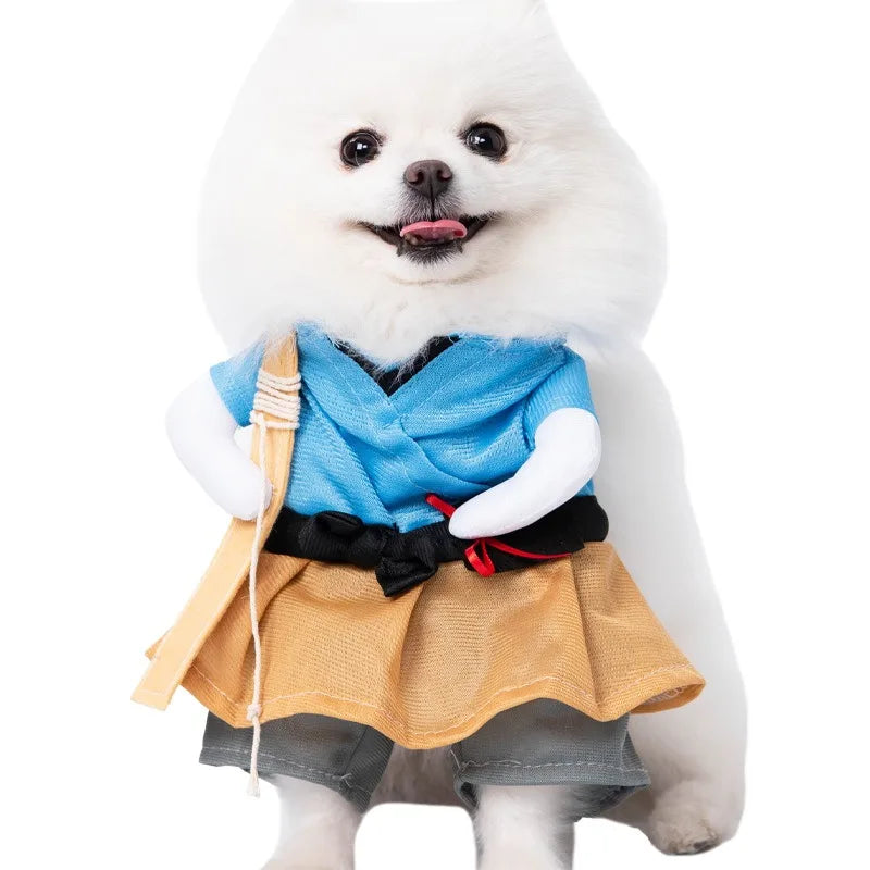 Best Selling Funny Halloween/Christmas Fun Dog Suit Funny Knife-themed Dress Pets Small Size XL Winter Polyester Modern Shirt